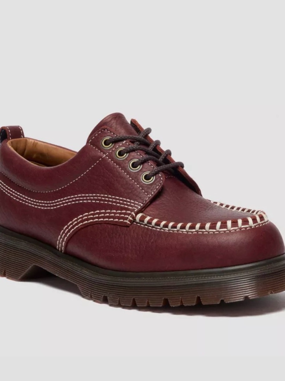 Dr. Martens Women's Burgundy Leather Sneaker - Lowell Wild Grain